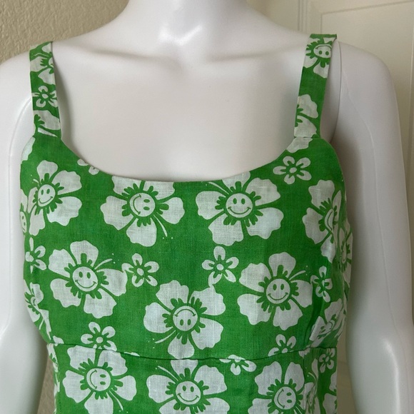 Holiday the Label Maldives Linen Happy Hawaii Lime Mini dress Small - Picture 2 of 10